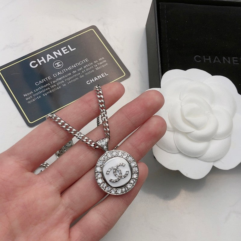 18K Chanel Black & White Diamond Gold Necklace