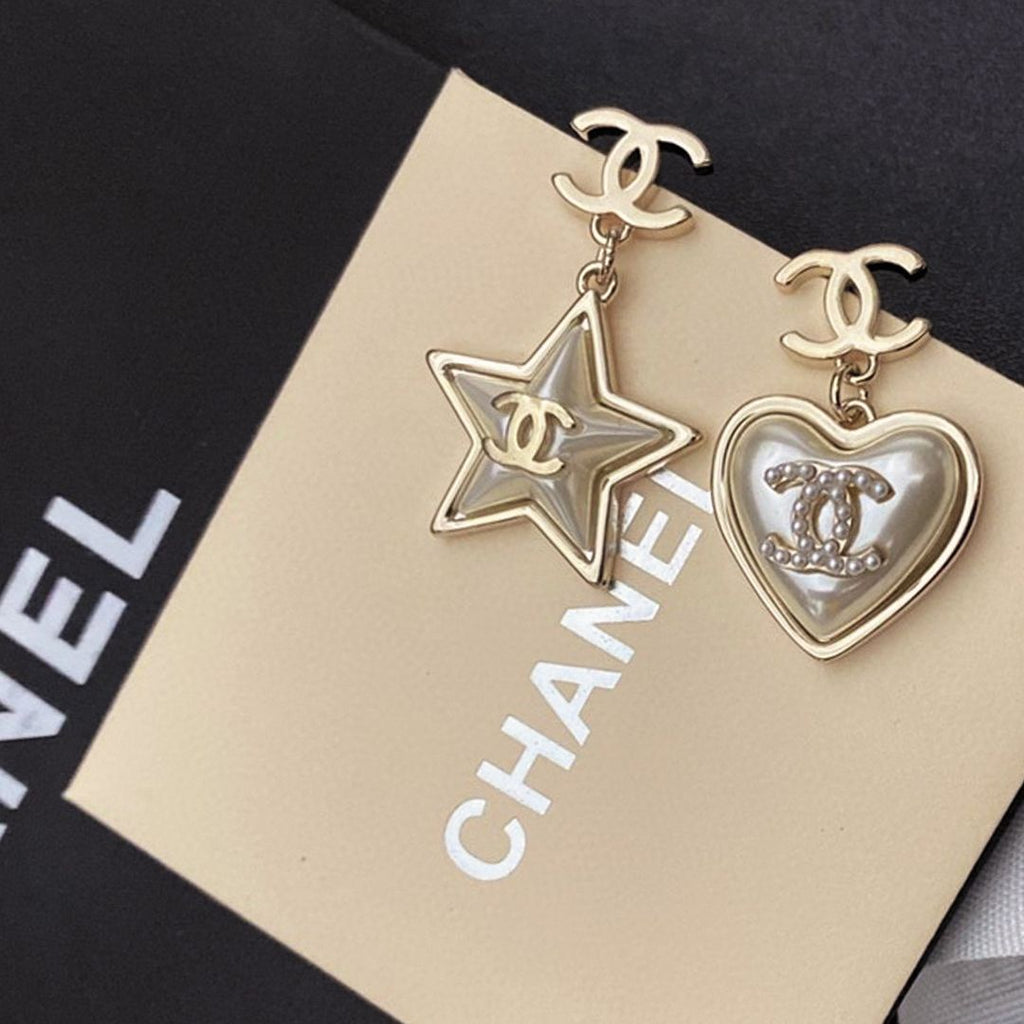 18K Chanel Heart & Star Earrings