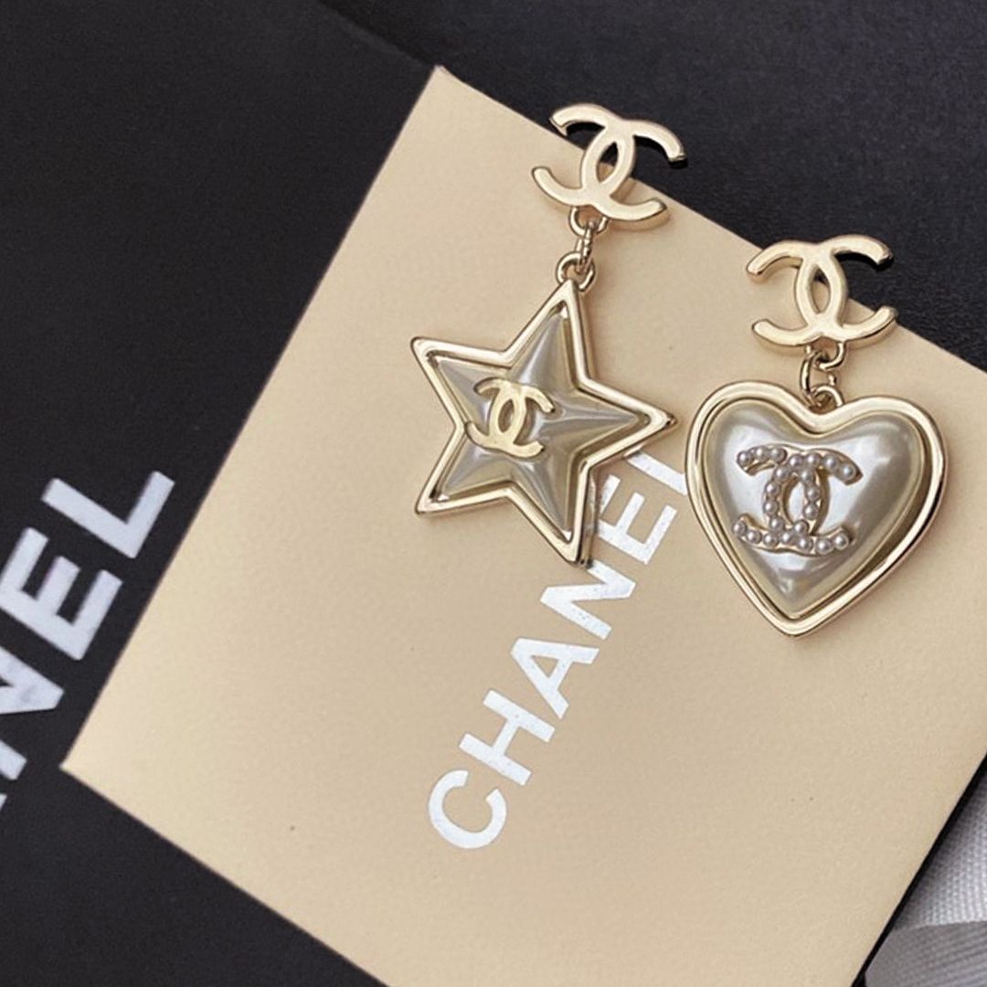 18K Chanel Heart & Star Earrings