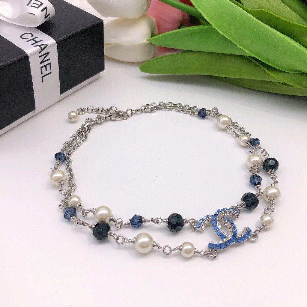 18K Chanel Blue Resin Necklace
