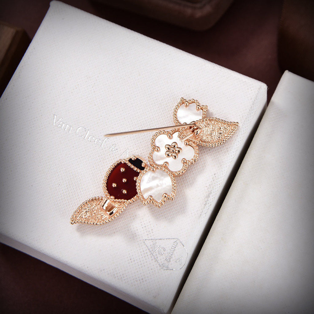 18K Van Cleef & Arpels Lucky Spring Clip Brooch