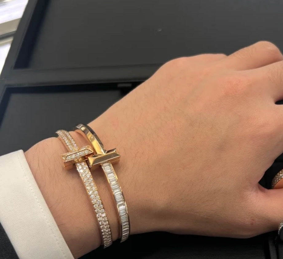 18K Tiffany & Co. T1 Wide Diamond Hinged Bracelet