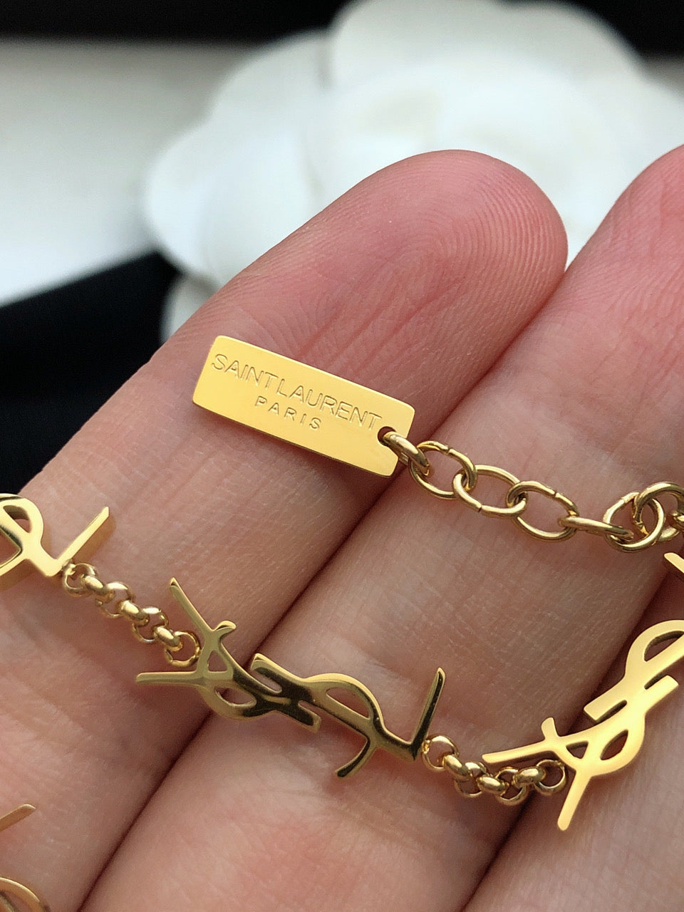 18K Saint Laurent YSL Mini Cassan Bracelet