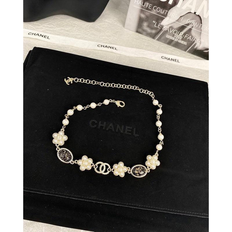 18K Chanel Black & Orange Crystal Choker Necklace