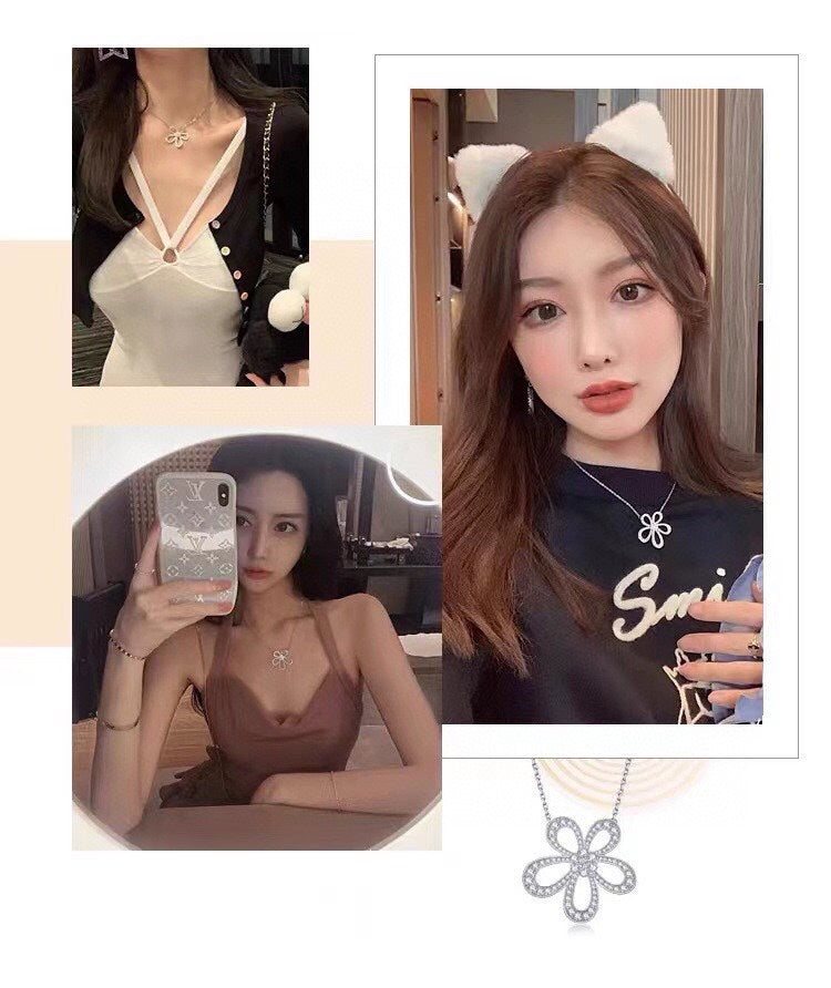 18K Van Cleef & Arpels Flowerlace Pendant Necklace