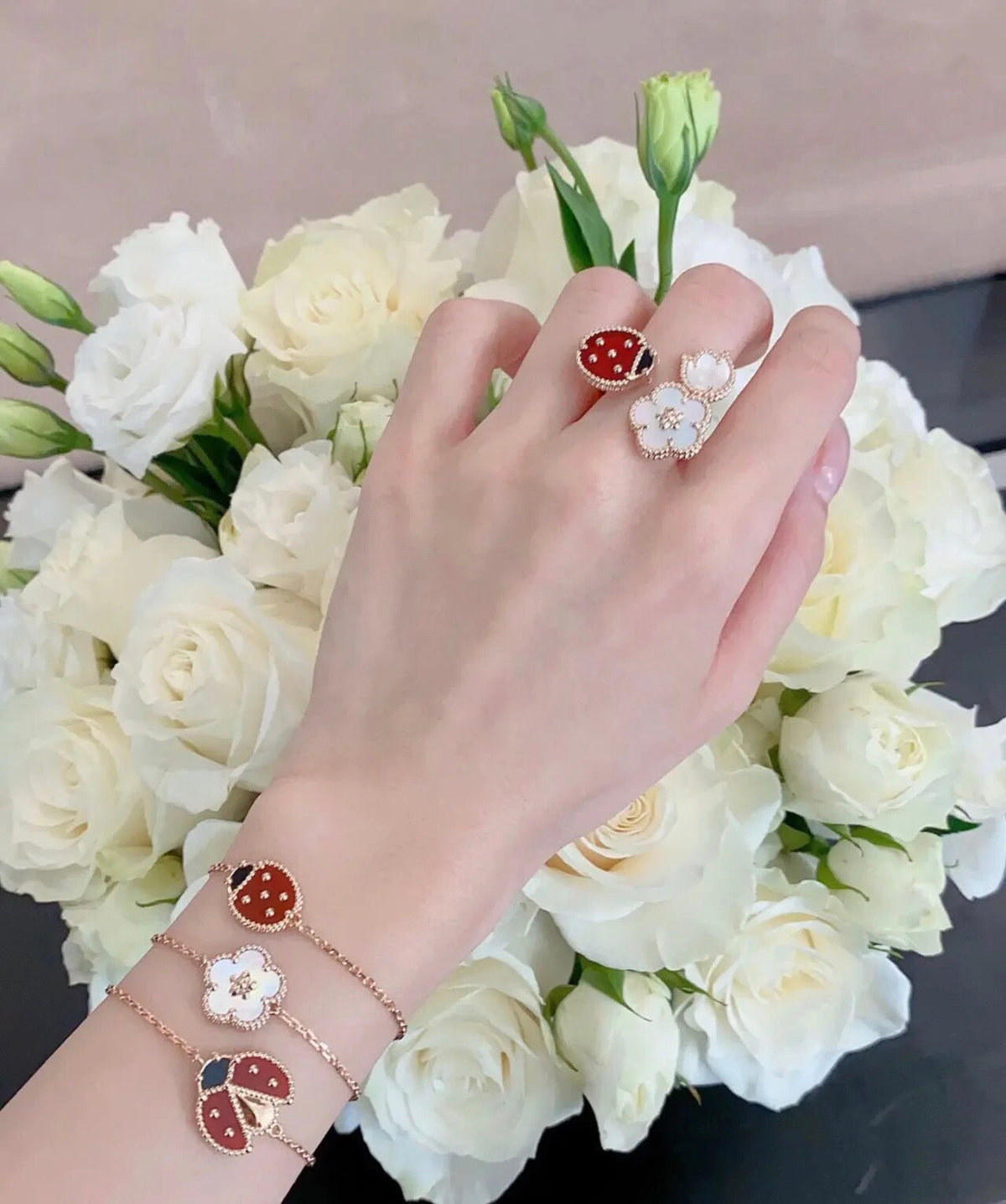 18K Van Cleef & Arpels Lucky Spring Plum Blossom Bracelet