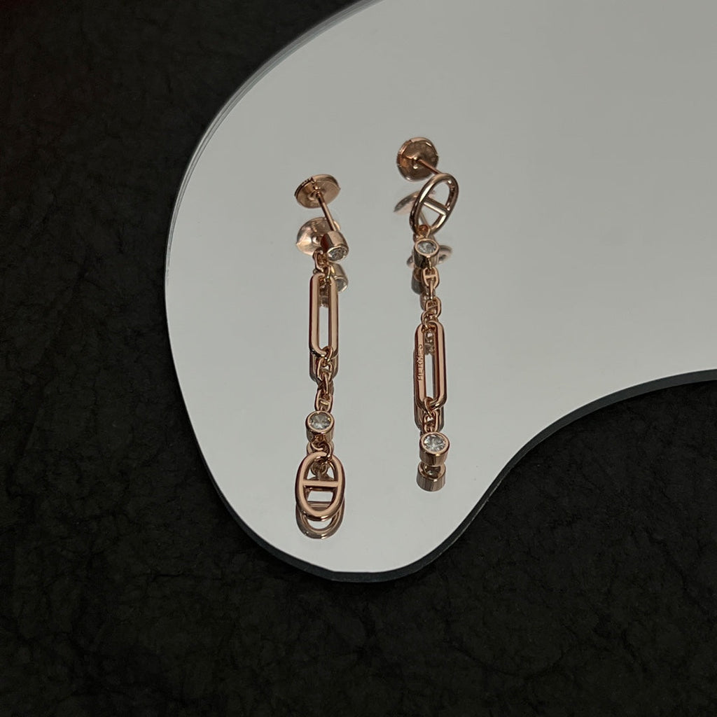 18K Chaine D'ancre Chaos Hermès Earrings