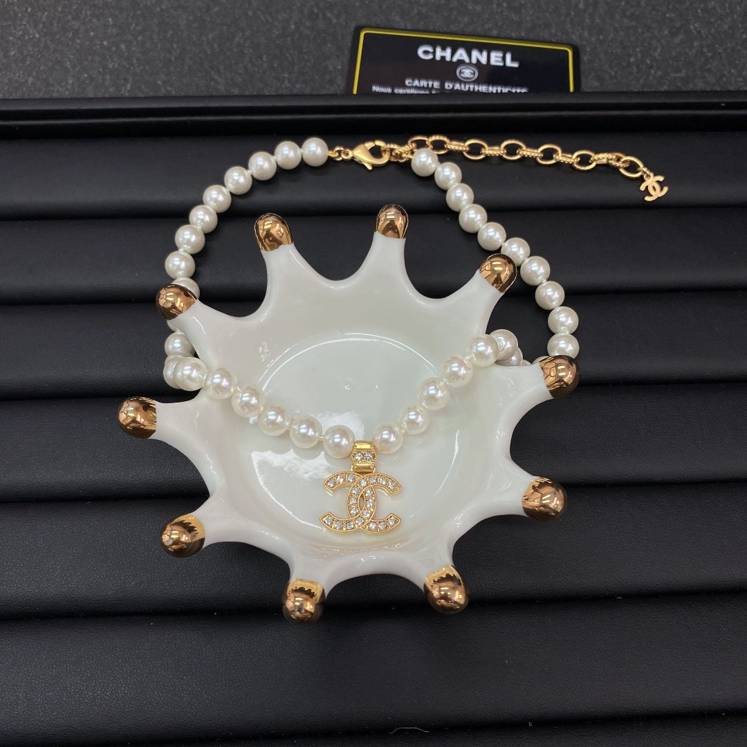 18K Chanel Pearl Chain Necklace