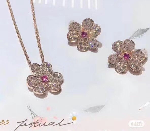 18k Van Cleef & Arpels Frivole Pink Sapphire Earrings
