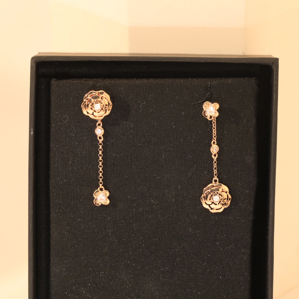 18K Chanel Camellia Earrings