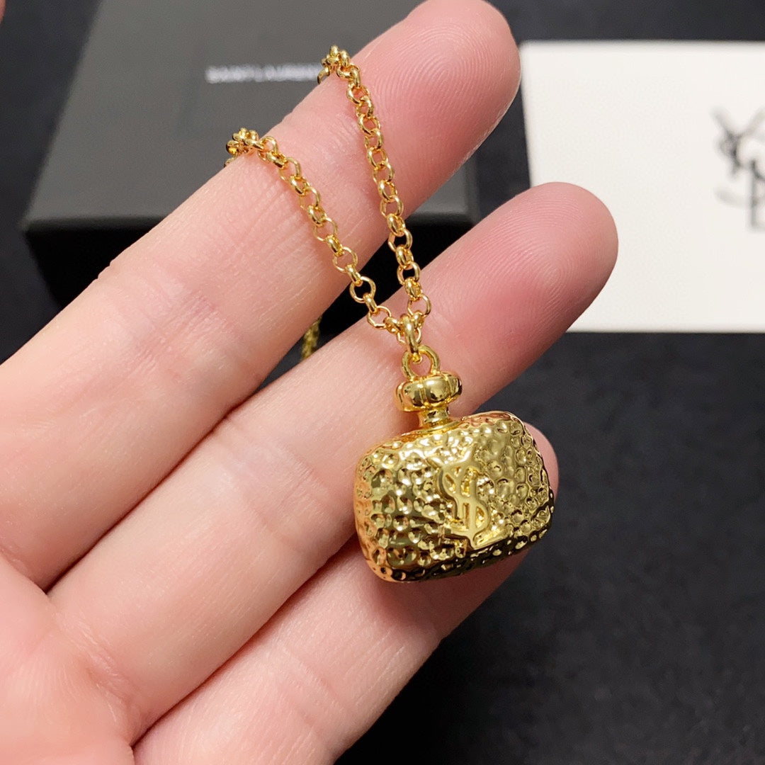 18K Saint Laurent YSL Bag Pendant Necklace