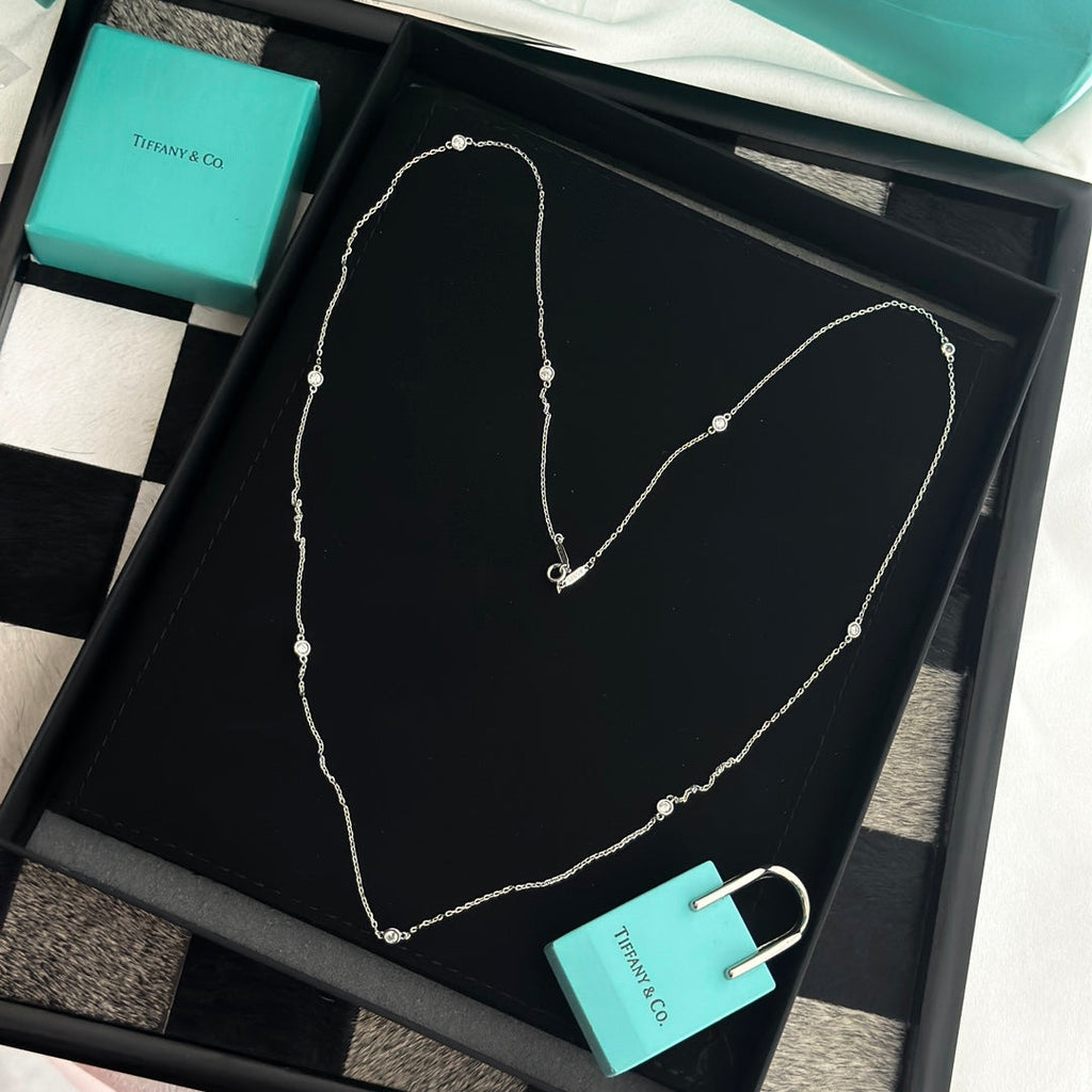 18K Tiffany & Co. Elsa Peretti Diamonds By The Yard Necklace