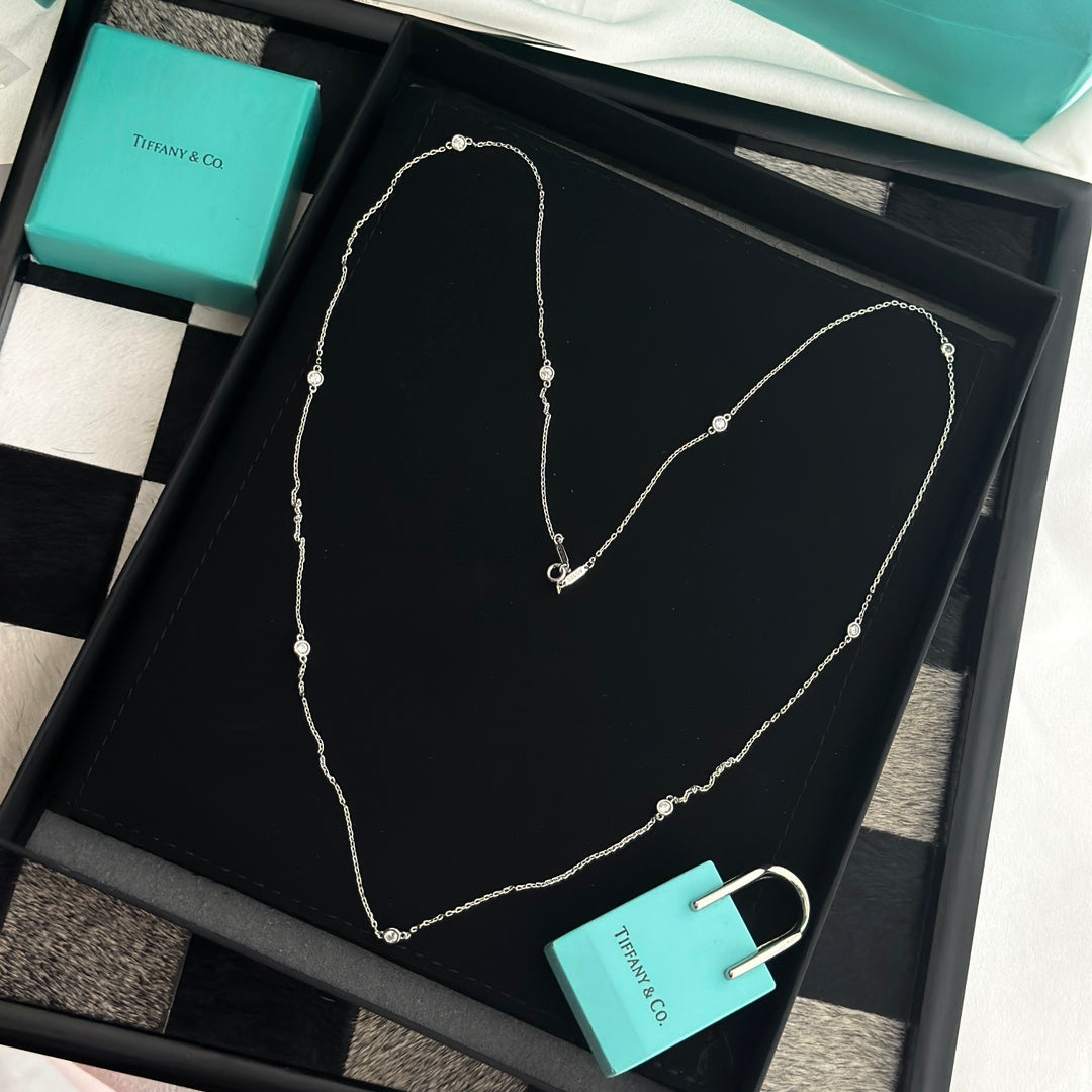 18K Tiffany & Co. Elsa Peretti Diamonds By The Yard Necklace