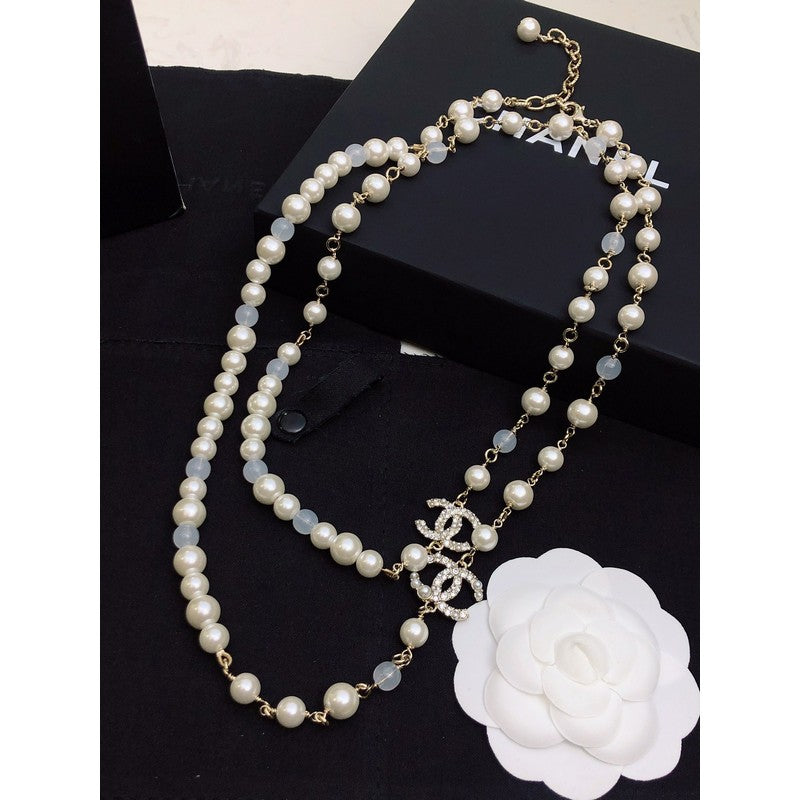 18K Chanel Long Pearl Necklace