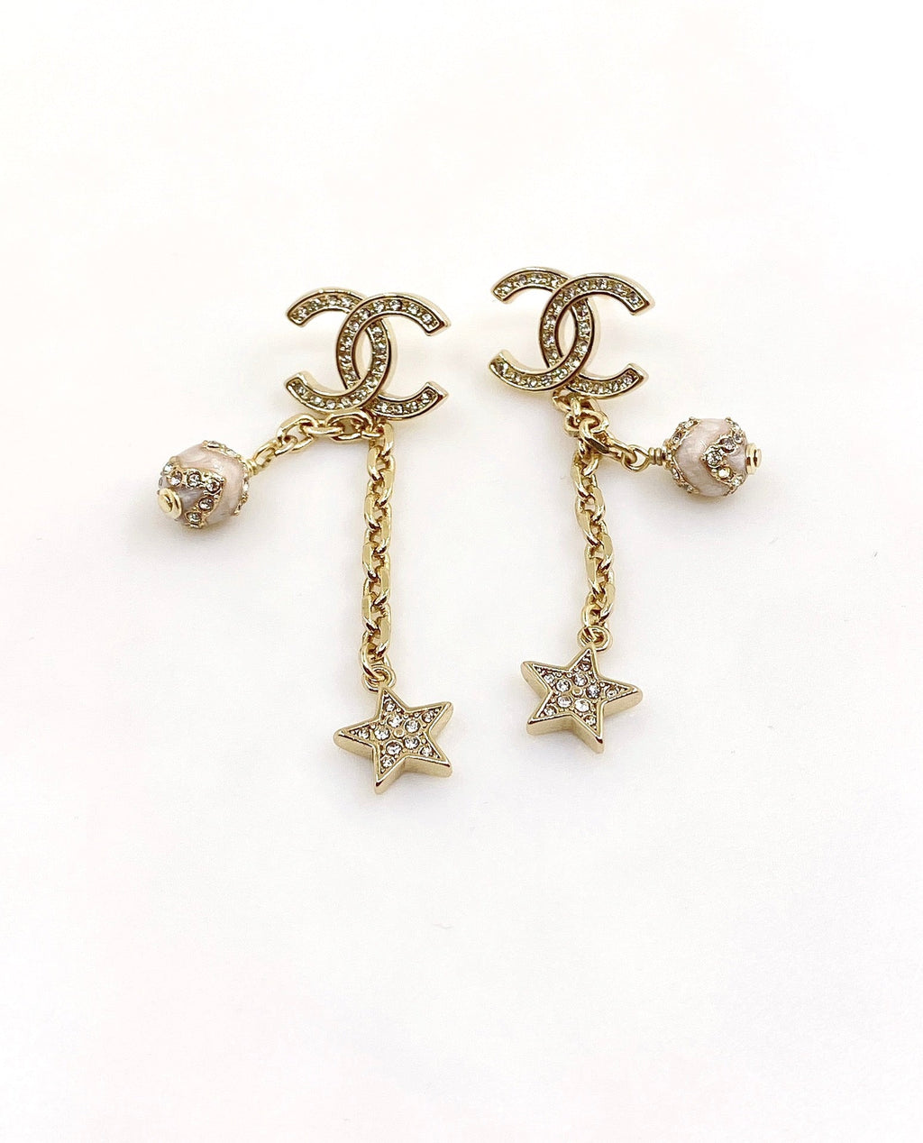 18K Chanel Star Pearls Earrings