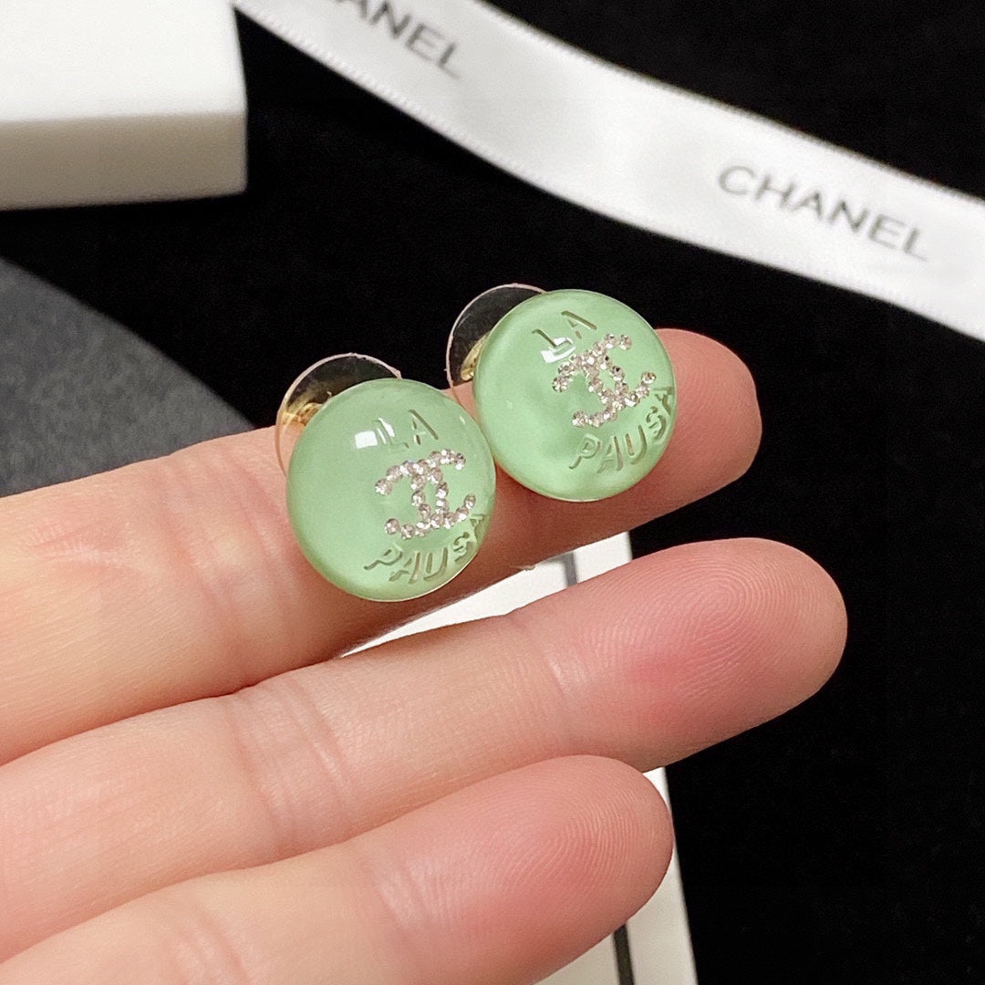 18K Chanel Green Earrings