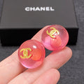 18K Chanel Pink Crystal Earrings