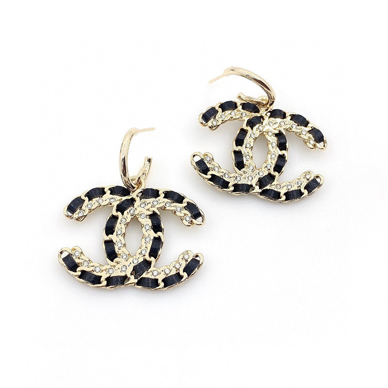 18K Chanel Leather Earrings