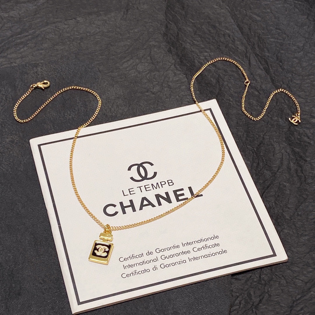 18K Chanel Perfume Bottle Necklace