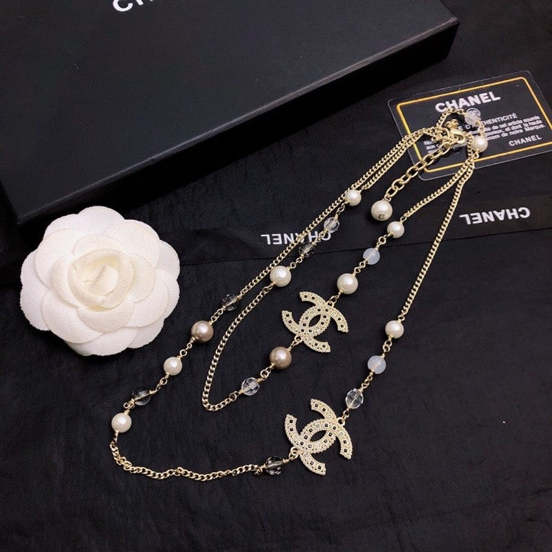 18K Chanel Long Pearl Necklace
