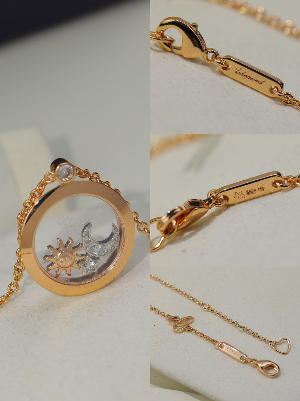 18K Chopard Happy Diamonds Pendant Necklace