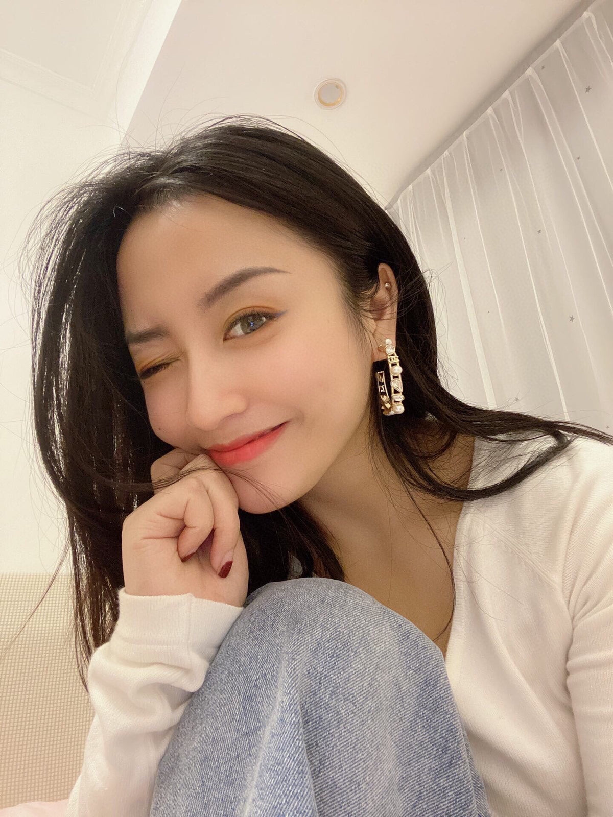 18K Chanel Pearl Crystal Earrings