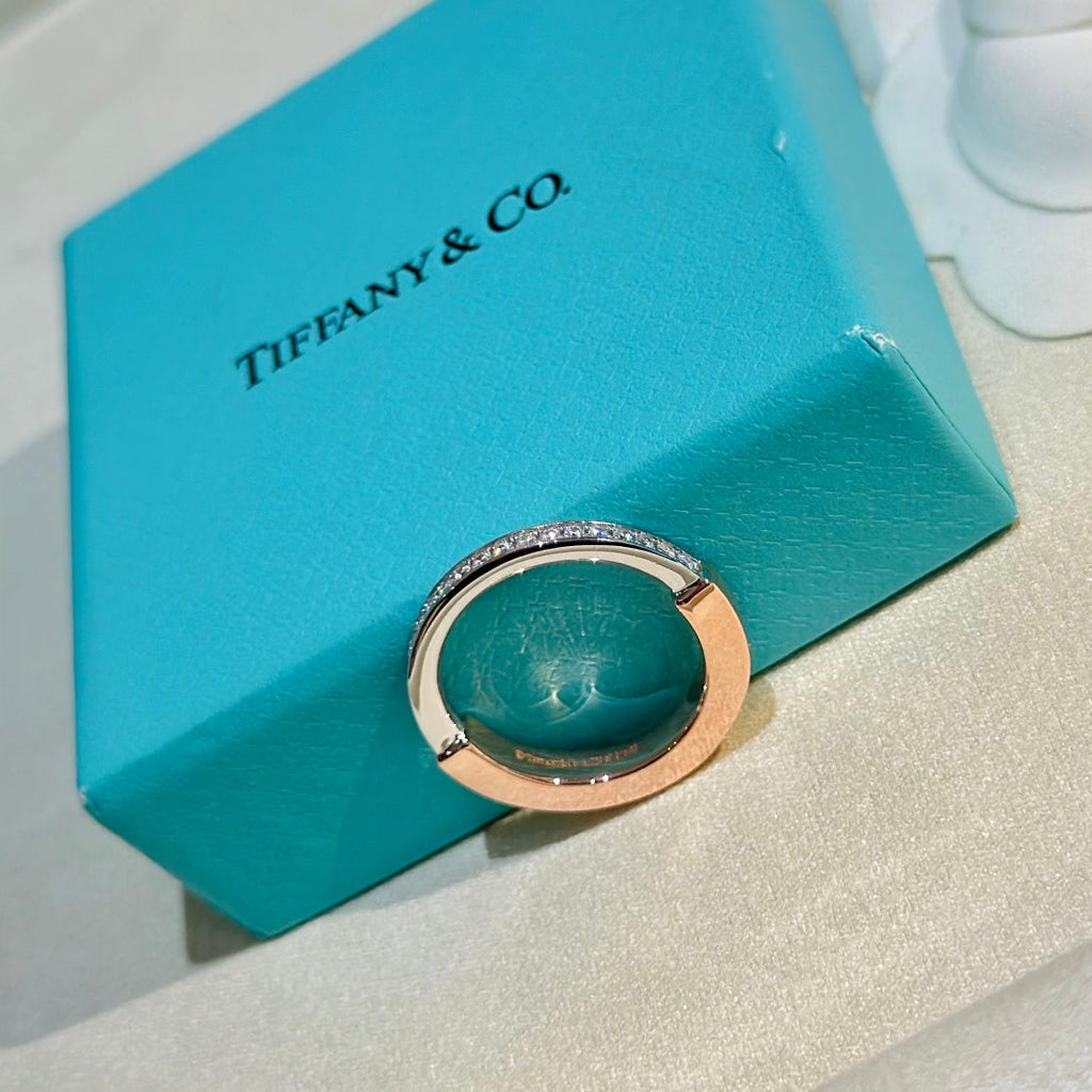 18K Tiffany & Co. Lock Diamond Rose Gold Ring