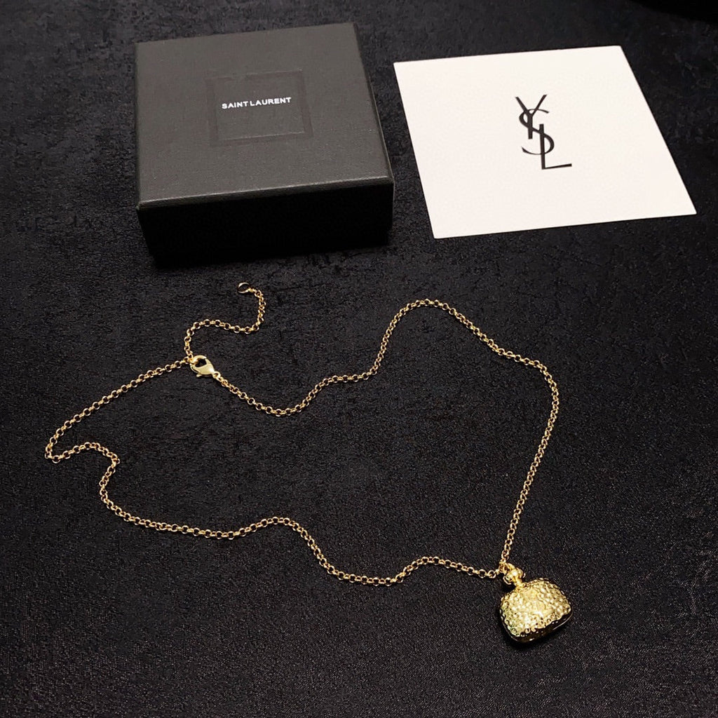 18K Saint Laurent YSL Bag Pendant Necklace