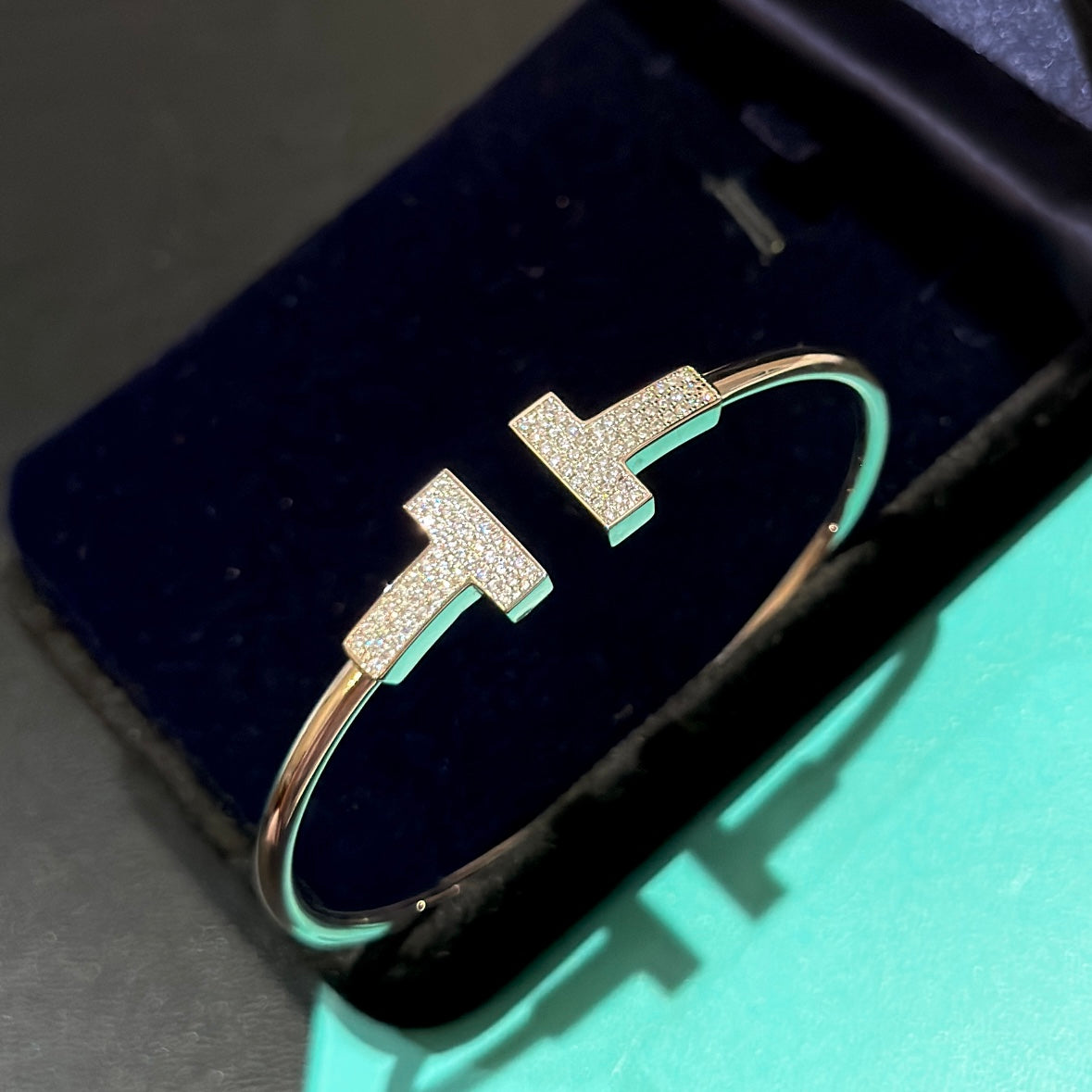 18K Tiffany & Co. Wide Diamond Wire Bracelet