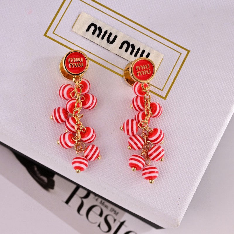 18K Miu Miu Blue & Pink Ball Earrings