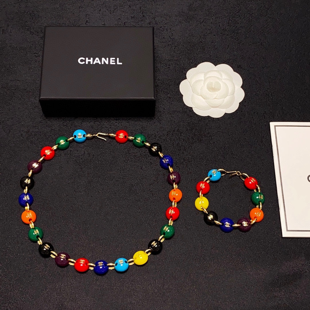 18K Chanel Color Beads Necklace