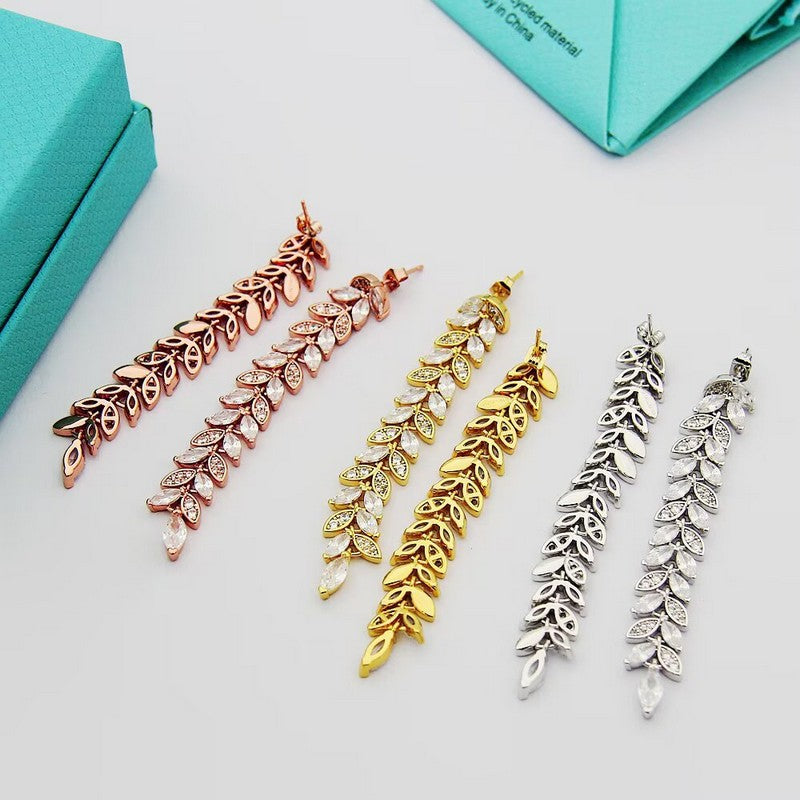 18K Tiffany & Co. Victoria Diamond Vine Drop Earrings