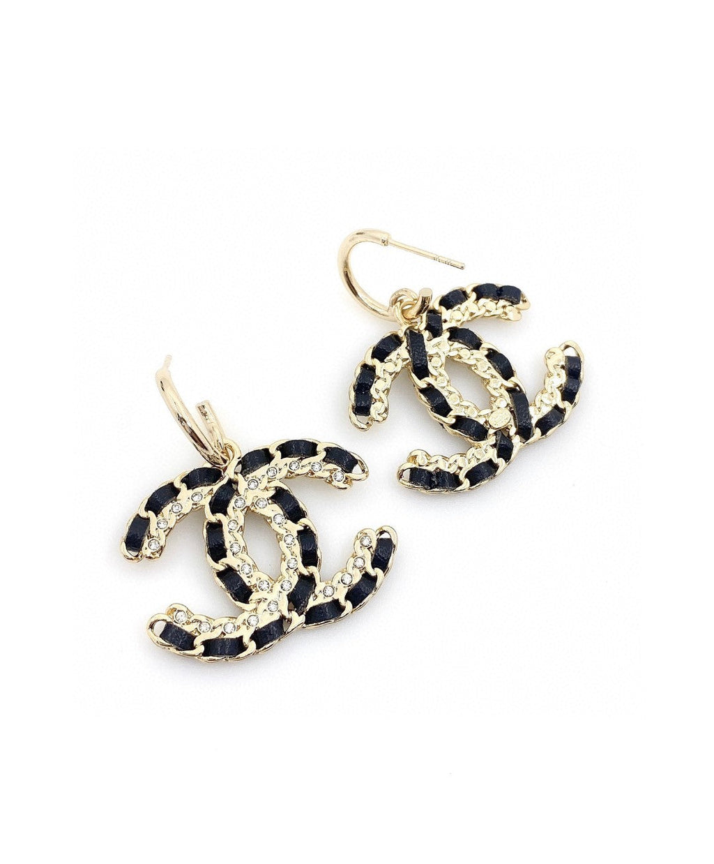 18K Chanel Leather Earrings