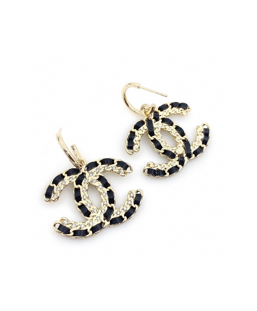 18K Chanel Leather Earrings