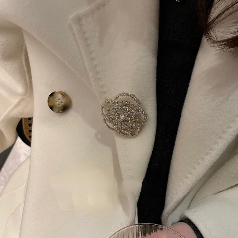 18K Chanel Camellia Pearl Brooch