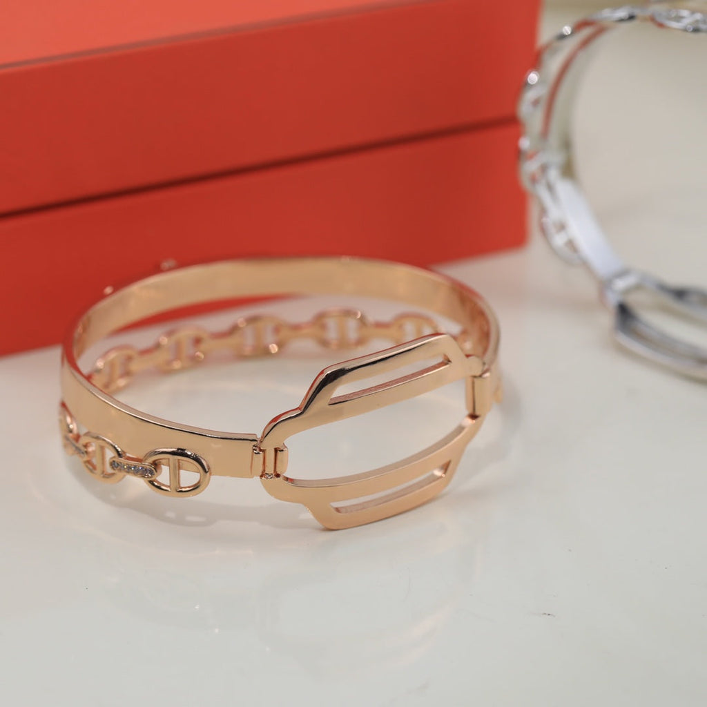 18K Kelly Double Tour Diamond Hermès Bracelet