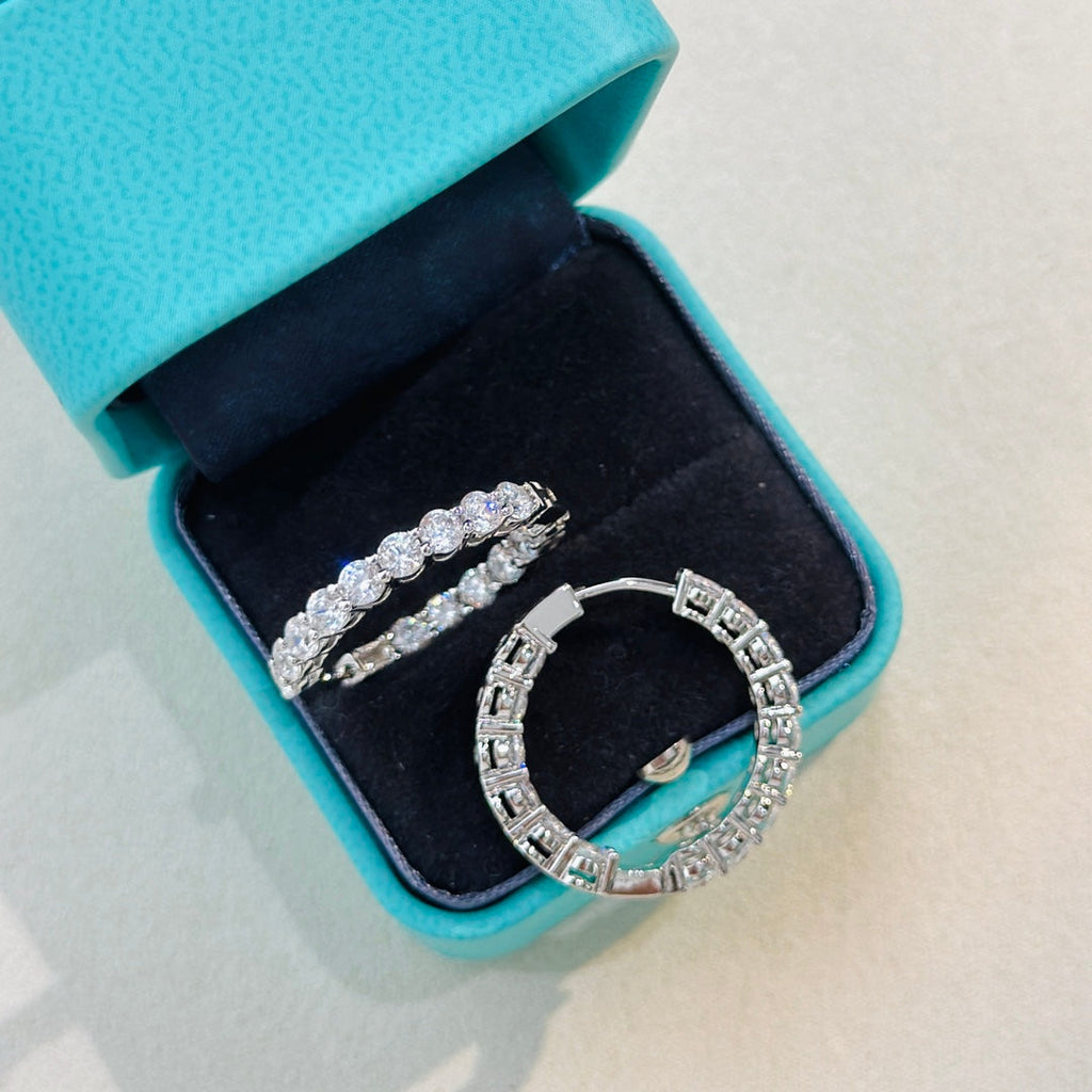 18K Tiffany & Co. Hoop Diamonds Earrings