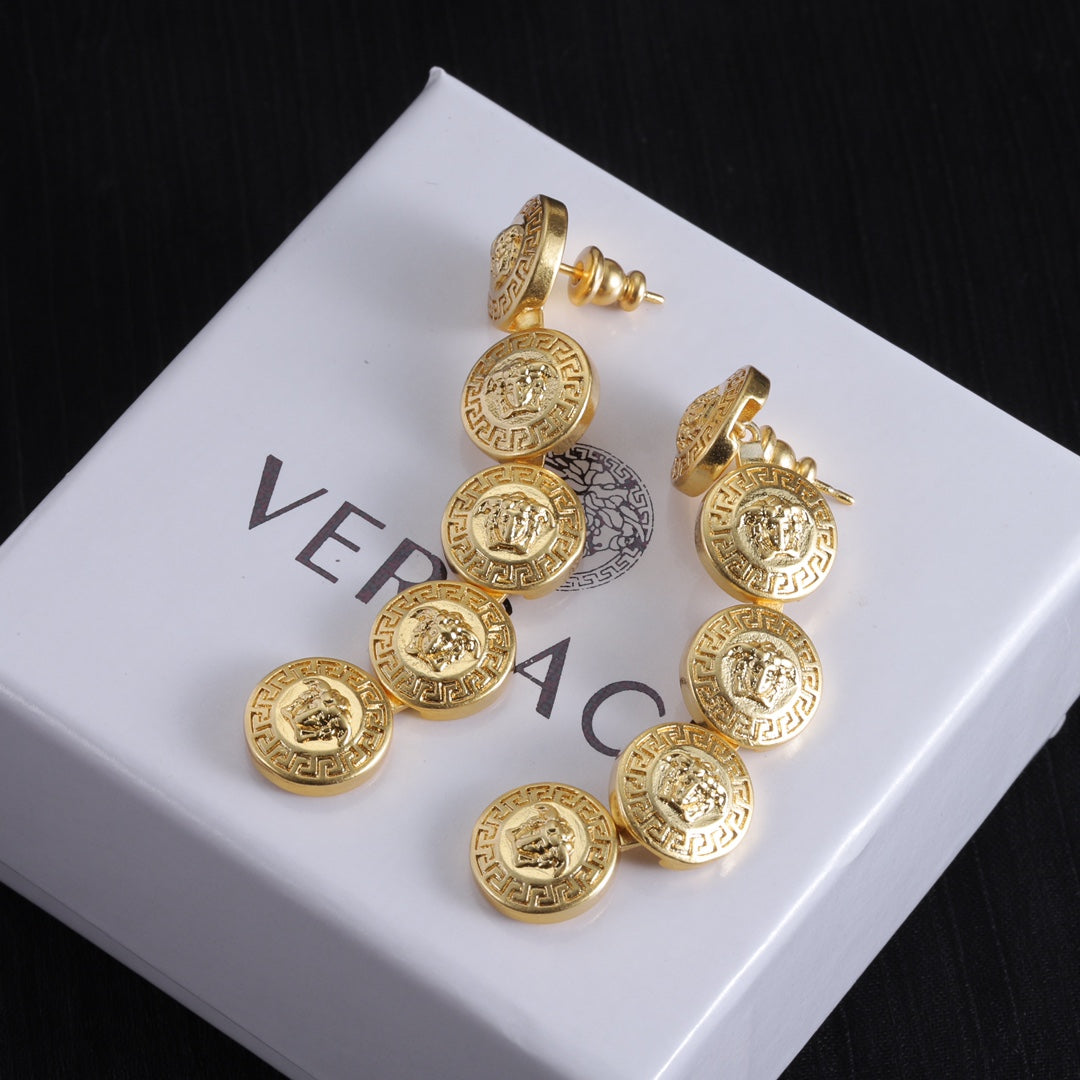 18K Versace Long Earrings