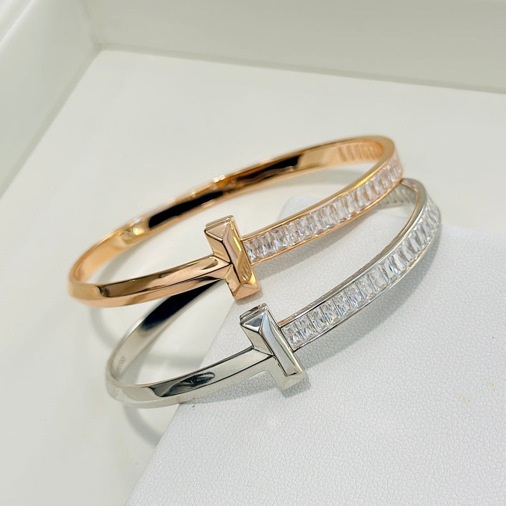 18K Tiffany & Co. T1 Wide Diamond Hinged Bracelet