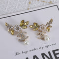 18K Chanel Flower Crystals Earrings