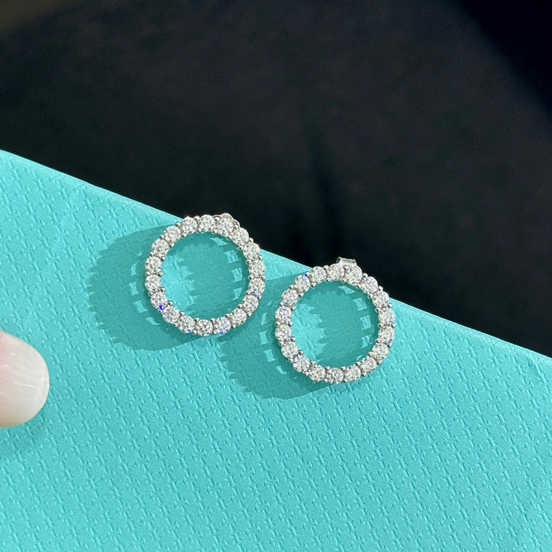 18K Tiffany & Co. Circle Diamonds Earrings