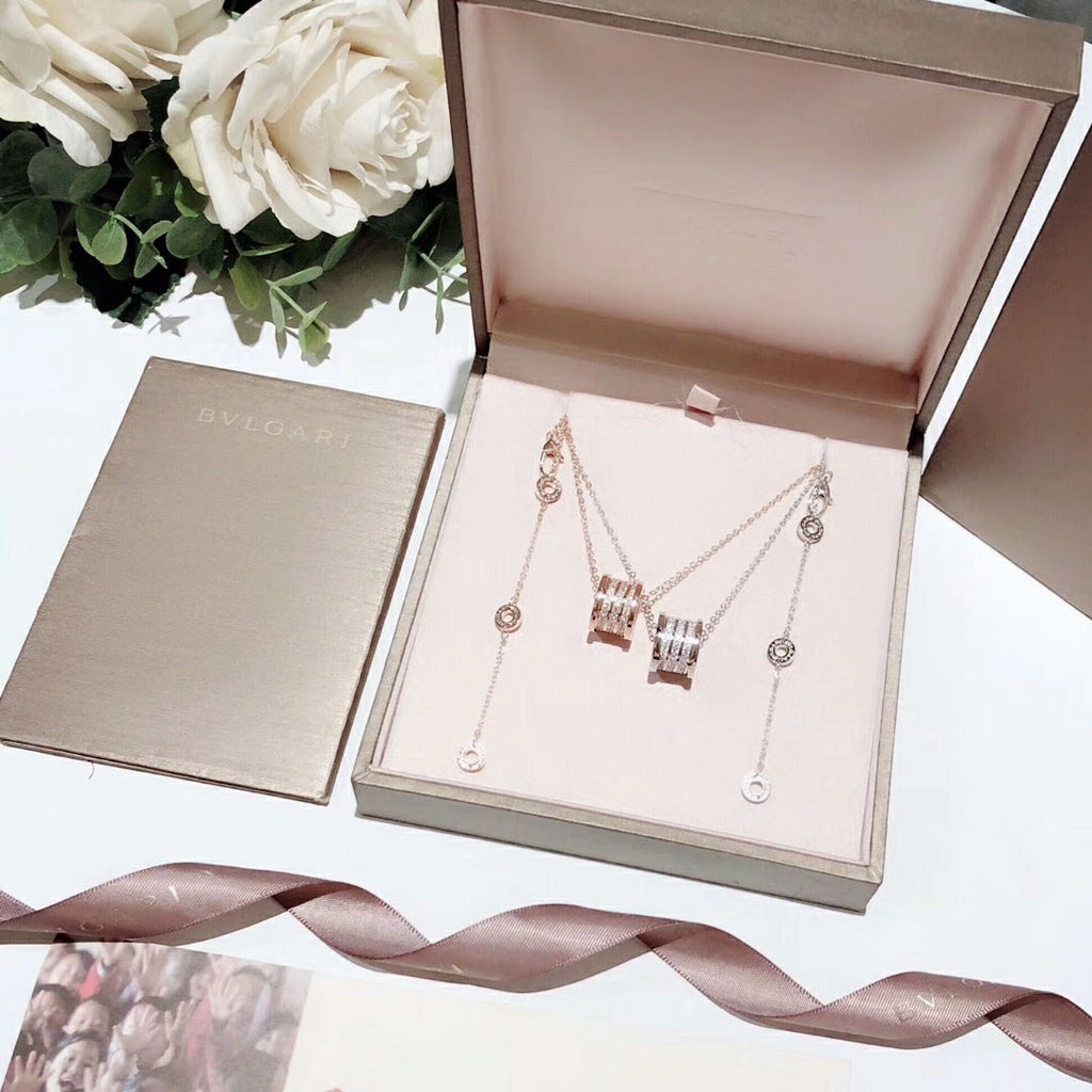 18K BVLGARI B.ZERO1 Demi-Pave Diamonds Necklace