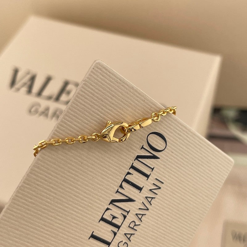 18K Valentino VLogo Red Cherry Gold Necklace