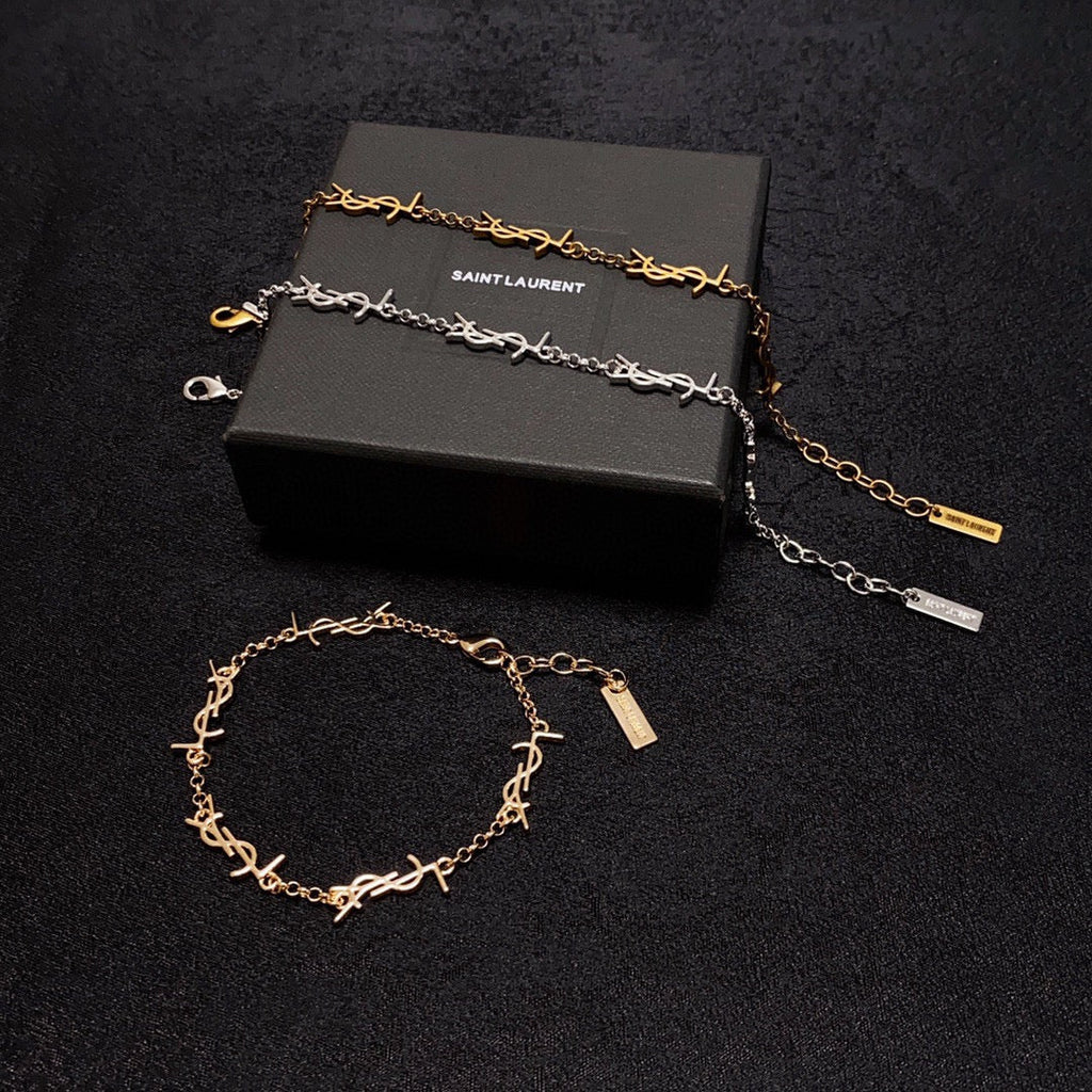 18K Saint Laurent YSL Mini Cassan Bracelet