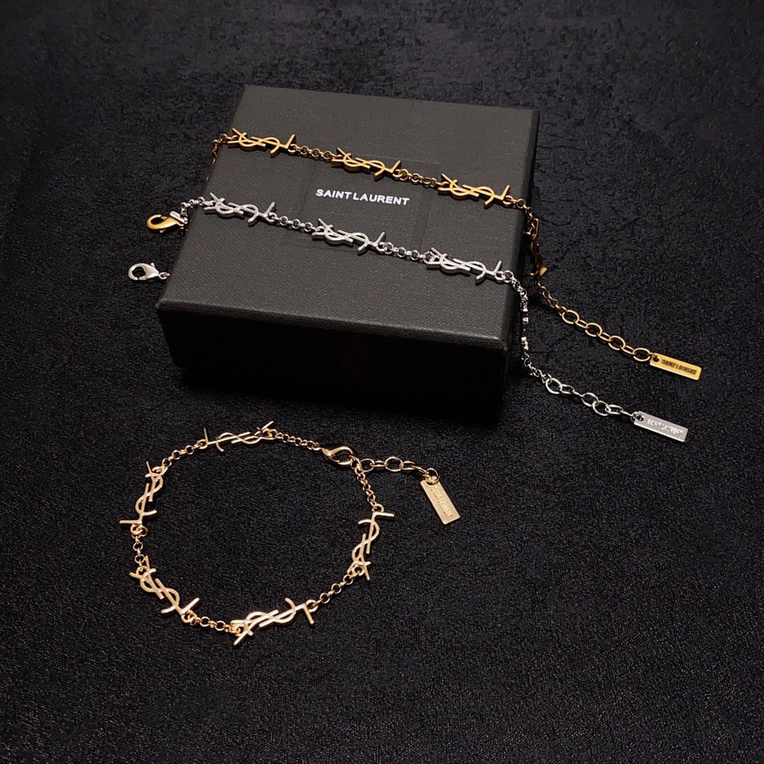 18K Saint Laurent YSL Mini Cassan Bracelet