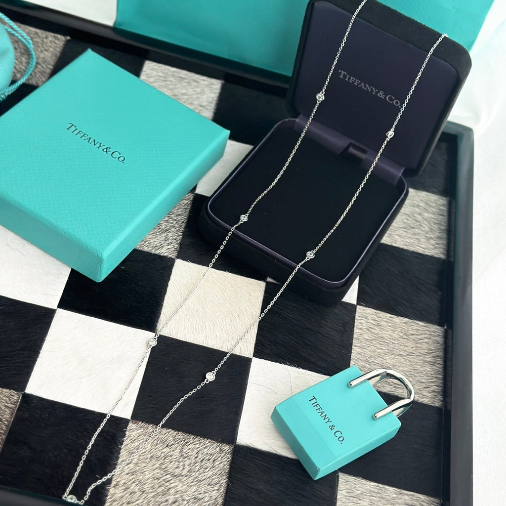 18K Tiffany & Co. Elsa Peretti Diamonds By The Yard Necklace