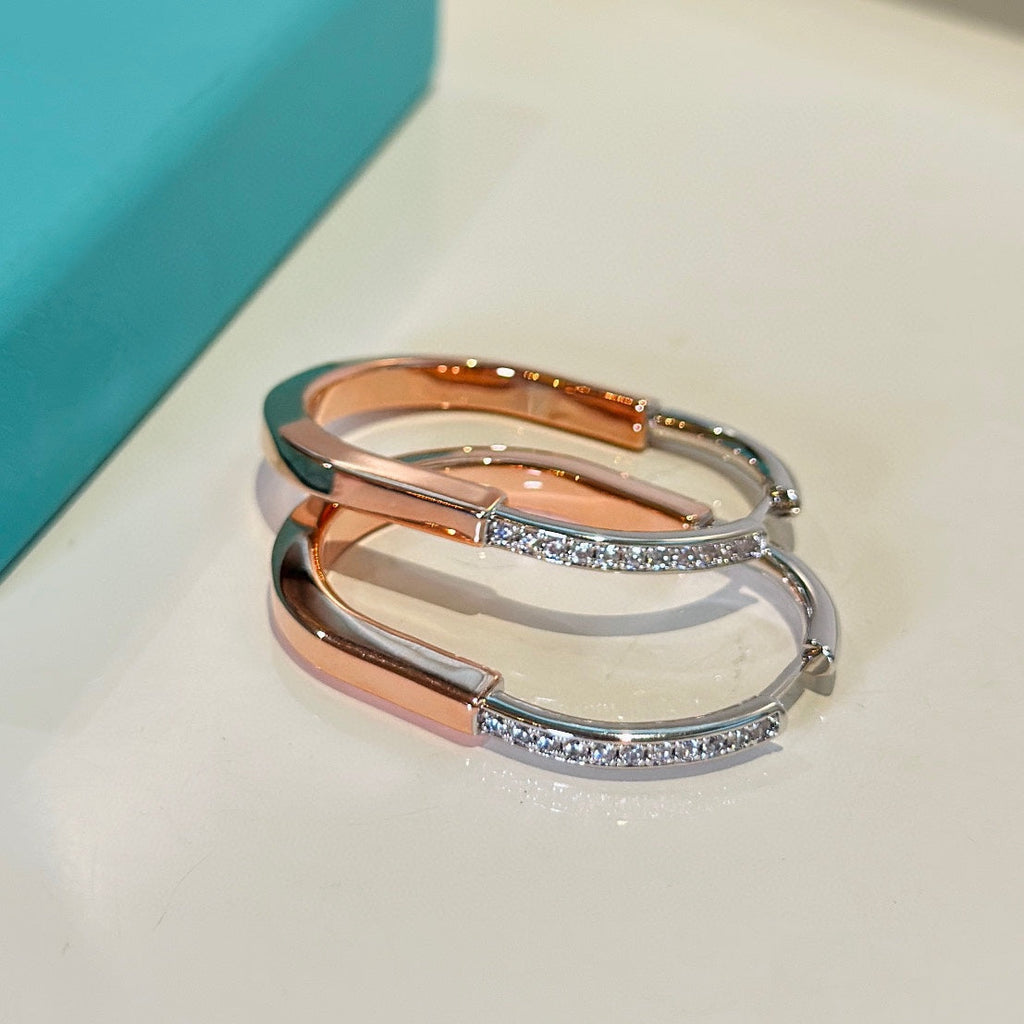 18K Tiffany & Co. Lock Diamond Earrings