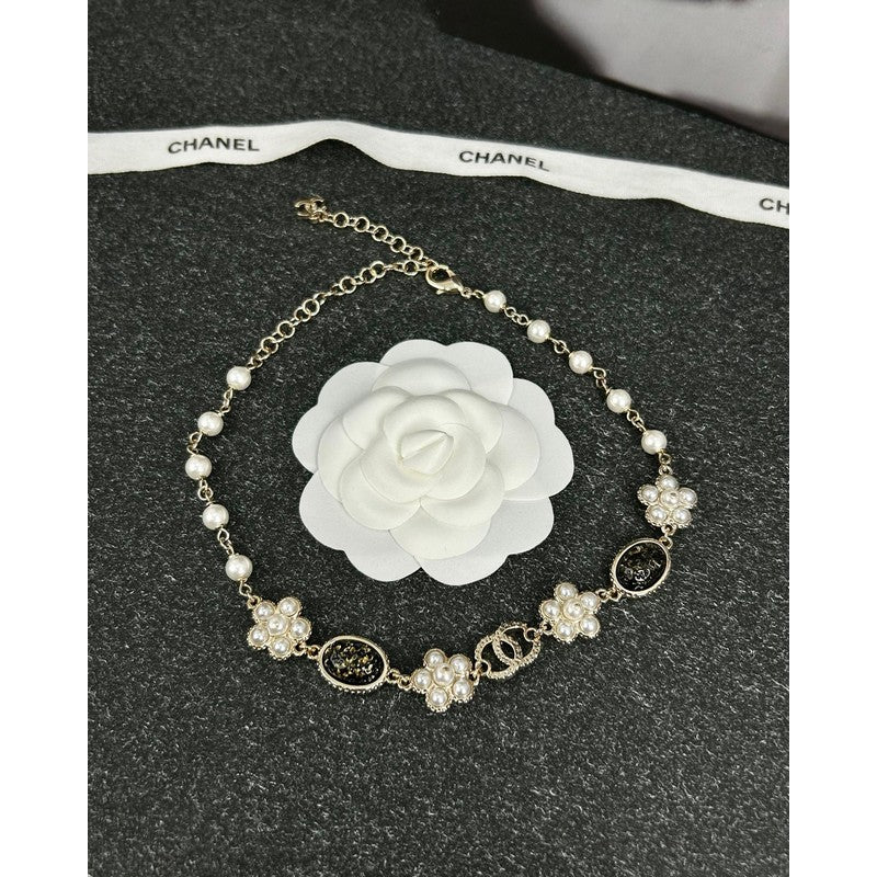 18K Chanel Black & Orange Crystal Choker Necklace