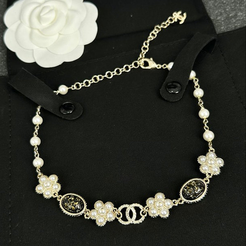 18K Chanel Black & Orange Crystal Choker Necklace