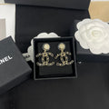 18K Chanel Leather Gold Earrings